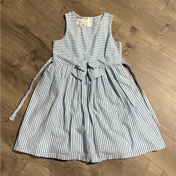 Bonnie Jean Striped Blue and White Kids Dress - Picture 1 of 3
